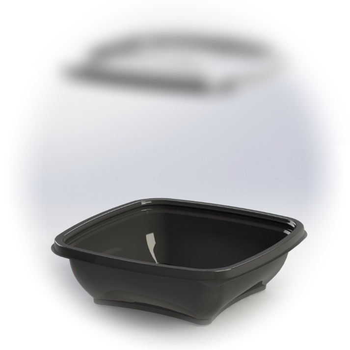 Салатник КД-501  125*125*38 мм 250 мл  дно ЧЁРНОЕ (560)