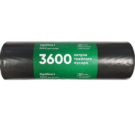Мус мешок ПВД 360л черный ПРЕМИУМ 60мкм 10шт/рул. (10) 23-0311 ДИАНКИНЫ