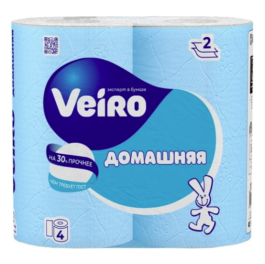 Т/б Veiro домашняя 2-х сл. 4рул/упак (12упак) 1С24