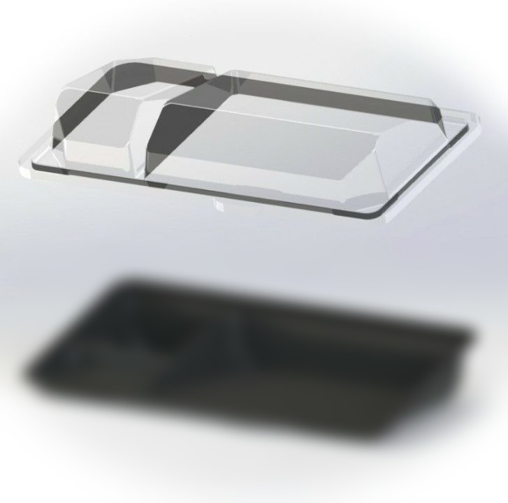Крышка КД-009 ВЫСОКАЯ под суши 195х106х40 PS (1000)