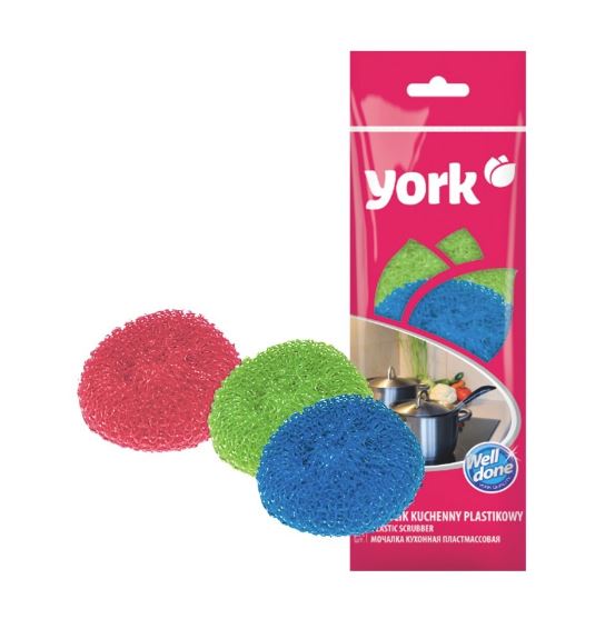 Губка сетчатая пластиковая 3шт/упак York (100) 33-0107