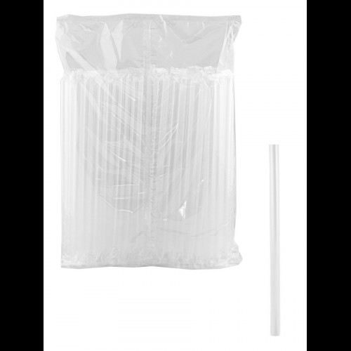 Трубочка в инд.упак. bubbl 12мм*24см  ПРОЗРАЧНЫЕ со скосом (250/1750) 491-043