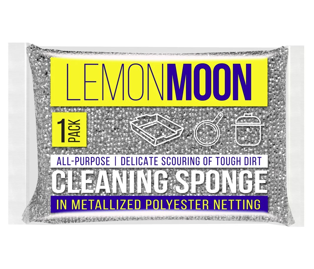 Губка для мытья тефлона Lemon Moon в металл. оплетке 115х78х28мм 1шт/упак (108)
